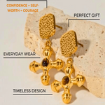18K Gold Cross Drop Earrings 18K Pearl Earrings Women’s Best Trending Gift for Lady Girl Mother Wife,Birthday Travel Vacation Bridal Wedding Party Daily Office Work School,Spring Summer Fall Winter Holiday Sale,Mason & Madison Co.