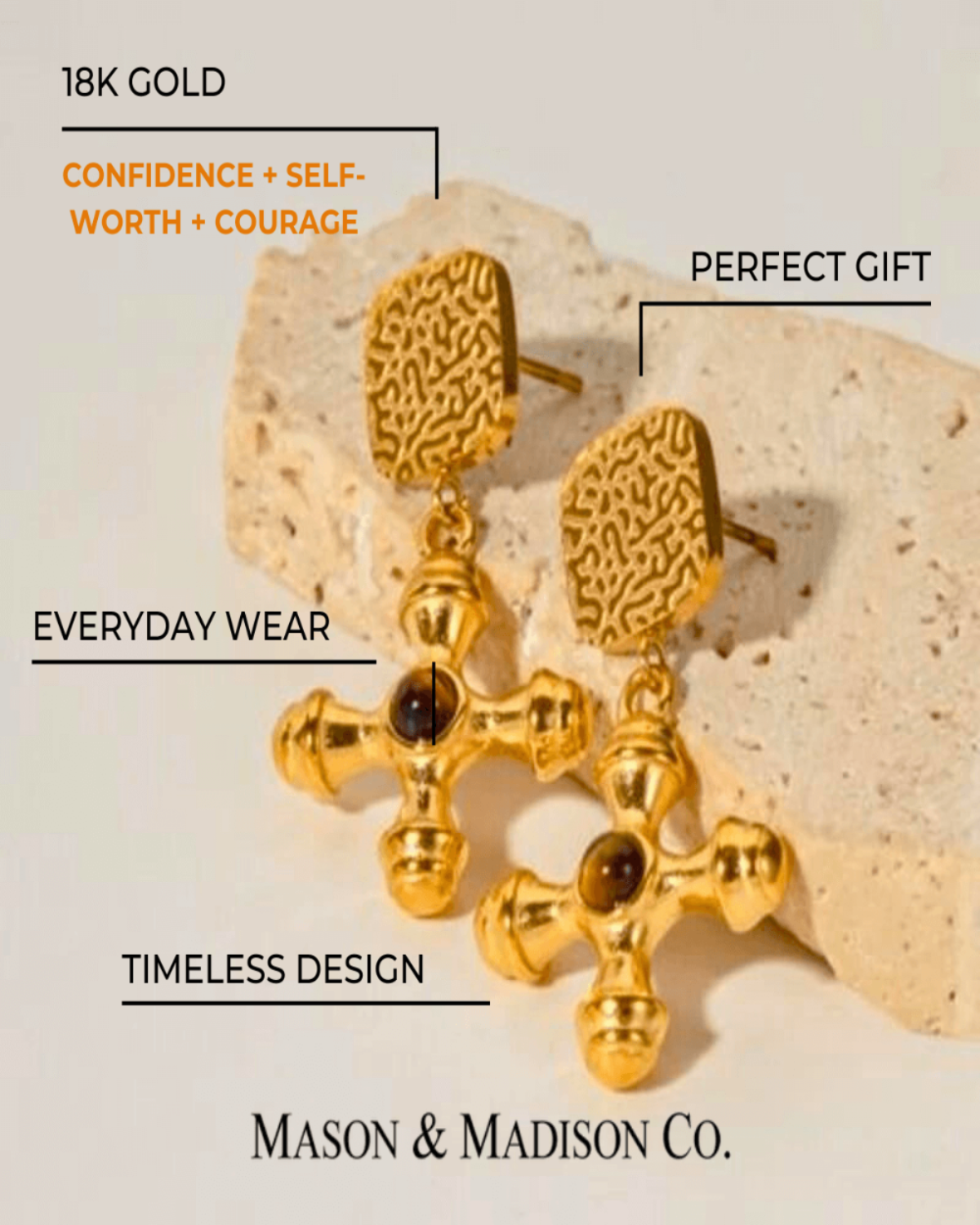 18K Gold Cross Drop Earrings 18K Pearl Earrings Women’s Best Trending Gift for Lady Girl Mother Wife,Birthday Travel Vacation Bridal Wedding Party Daily Office Work School,Spring Summer Fall Winter Holiday Sale,Mason & Madison Co.