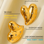 18K Gold Heart Earrings Women’s Best Trending Gift for Lady Girl Mother Wife,Birthday Travel Vacation Bridal Wedding Party Daily Office Work School,Spring Summer Fall Winter Holiday Sale,Mason & Madison Co.