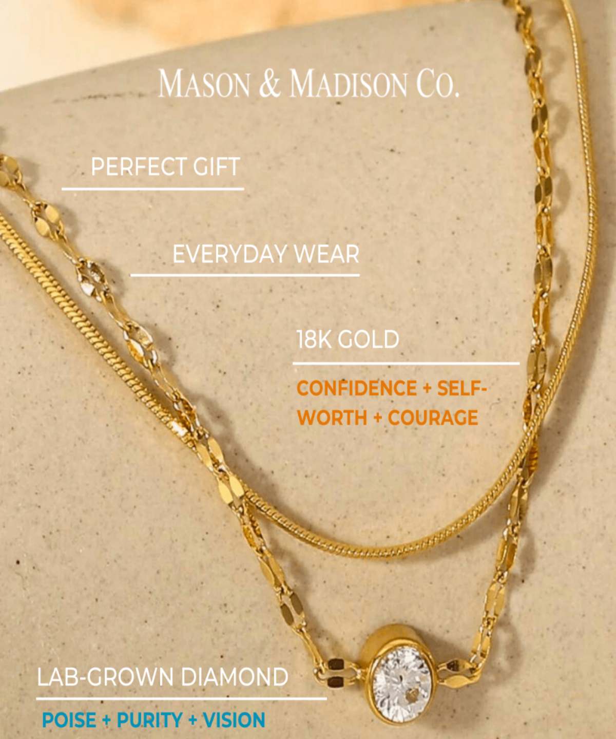 18K Gold Layered Bracelet Women’s Best Trending Gift for Lady Girl Mother Wife,Birthday Travel Vacation Bridal Wedding Party Daily Office Work School,Spring Summer Fall Winter Holiday Sale,Mason & Madison Co.