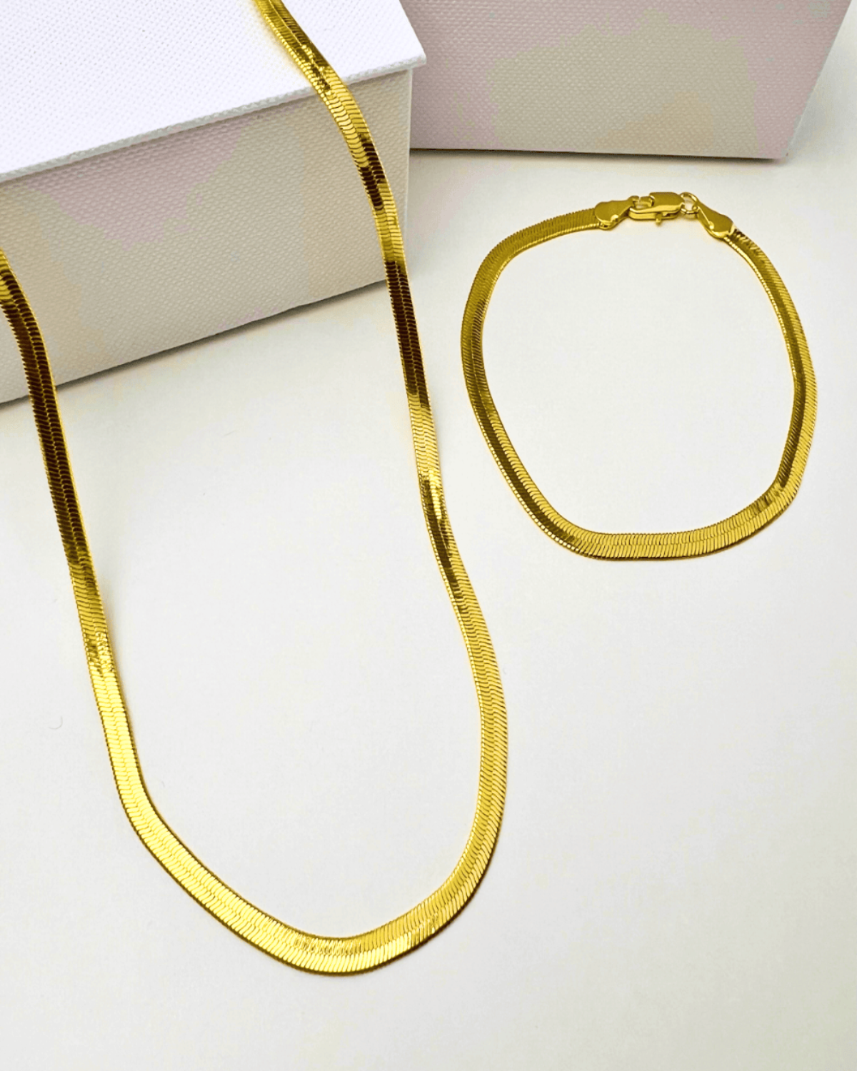 18K Gold Snake Chain Necklace Bracelet Women’s Best Trending Gift for Lady Girl Mother Wife,Birthday Travel Vacation Bridal Wedding Party Daily Office Work School,Spring Summer Fall Winter Holiday Sale,Mason & Madison Co.