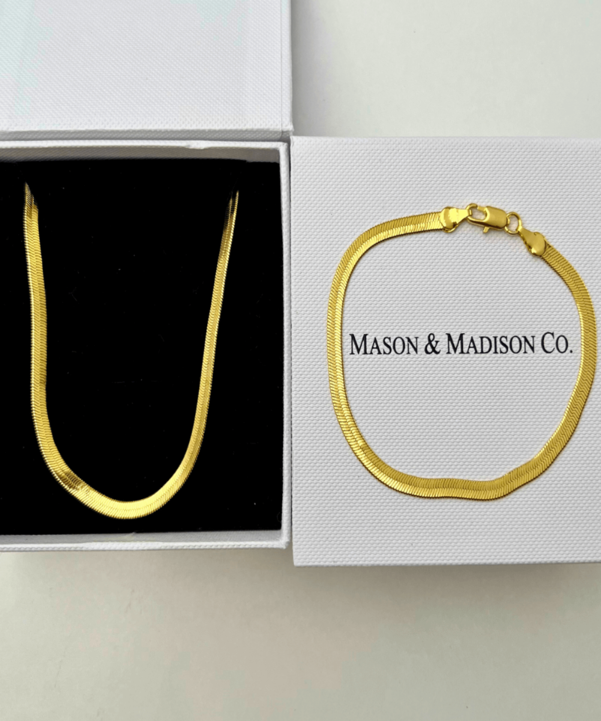 18K Best Trending Gold Snake Chain Necklace Bracelet Set Gift on Sale for Women, Lady, Mother, Wife