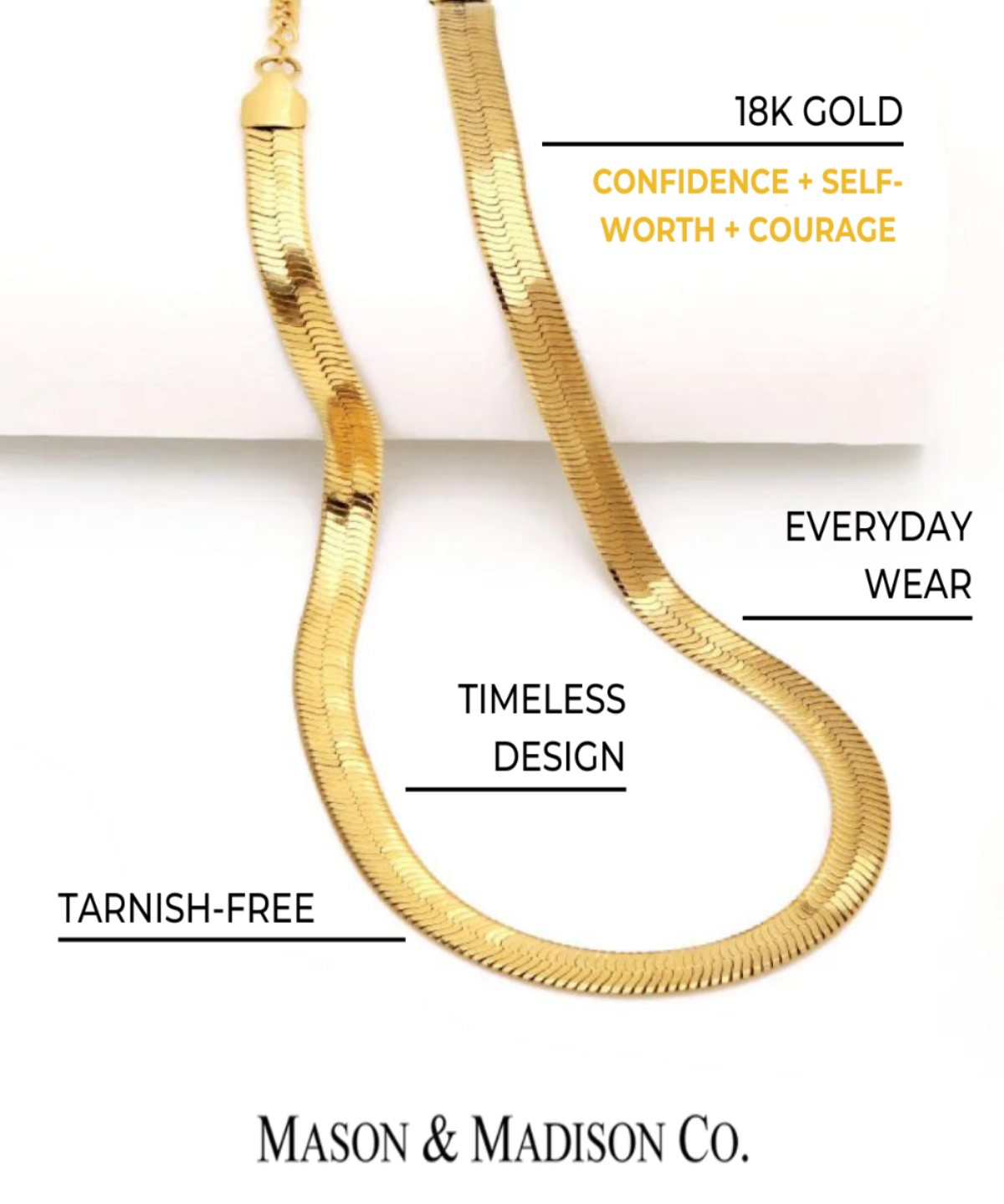 18K Best Trending Gold Snake Chain Necklace Gift on Sale for Women, Lady, Mother, Wife