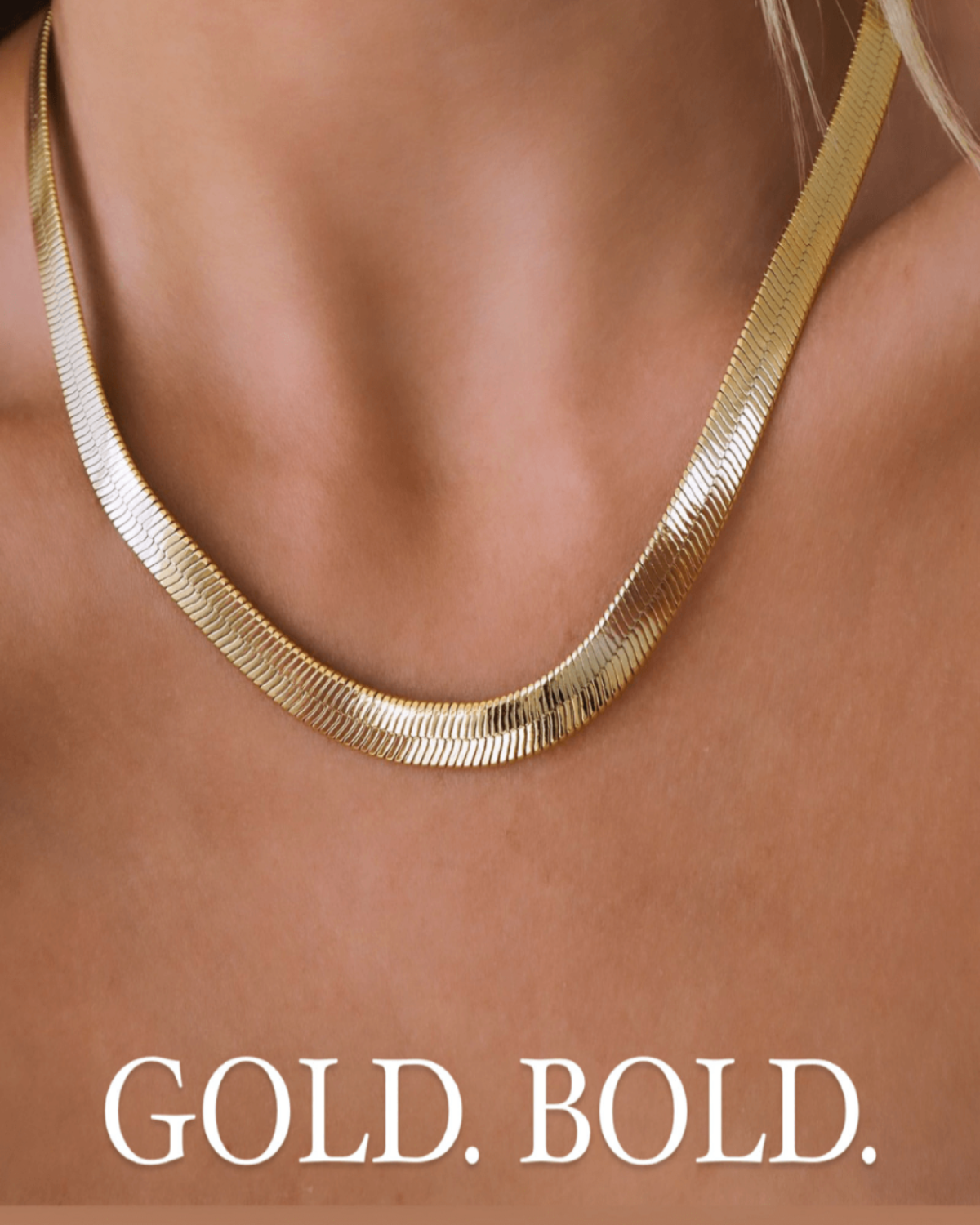 18K Best Trending Gold Snake Chain Necklace Gift on Sale for Women, Lady, Mother, Wife