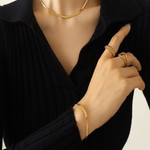 18K Gold Snake Chain Necklace Bracelet Women’s Best Trending Gift for Lady Girl Mother Wife,Birthday Travel Vacation Bridal Wedding Party Daily Office Work School,Spring Summer Fall Winter Holiday Sale,Mason & Madison Co.