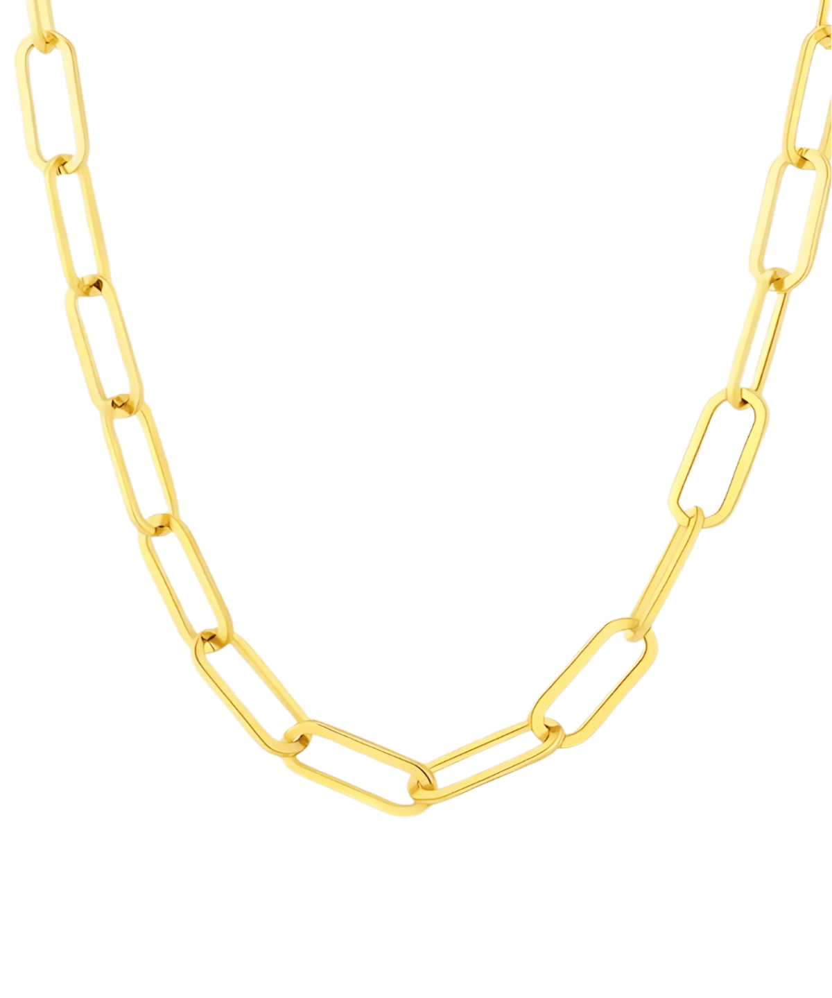 18K Gold Link Chain Necklace, Best Trending Trendy Gold Link Chain Necklace Gift for Women, Lady, Mother, Wife.