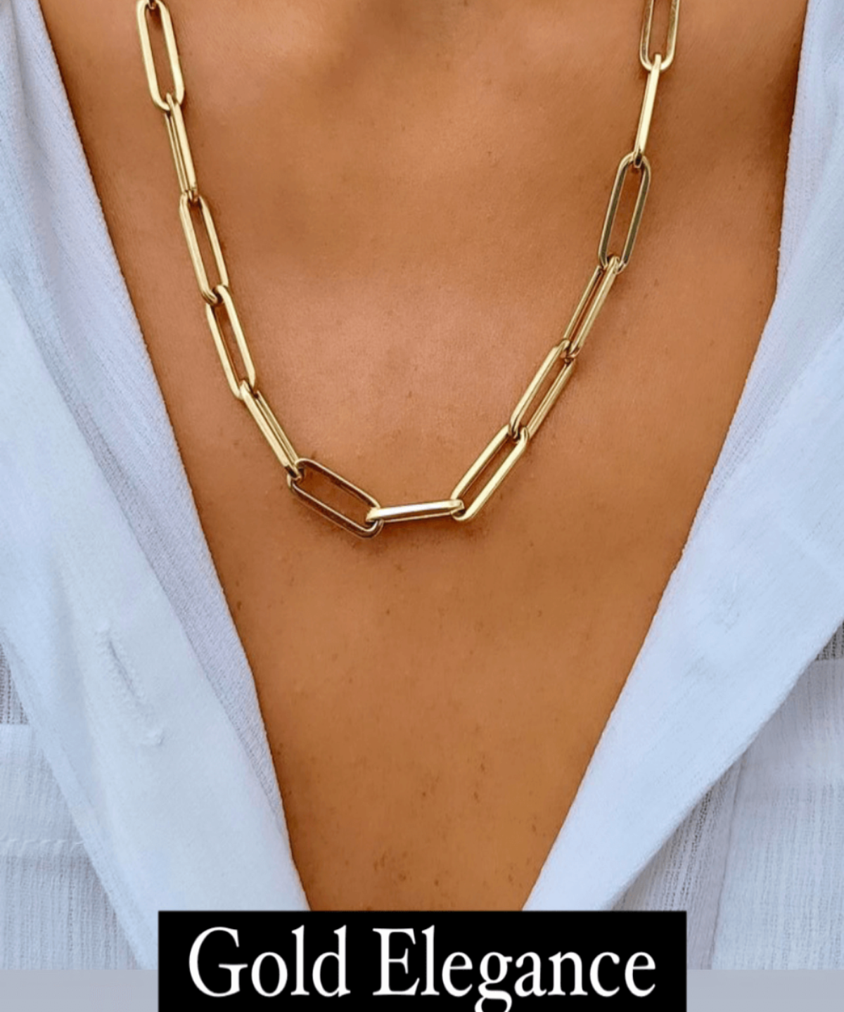 18K Gold Link Chain Necklace, Best Trending Trendy Gold Link Chain Necklace Gift for Women, Lady, Mother, Wife.