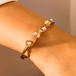 18K Pearl Cuff Bracelet Women’s Best Trending Gift for Lady Girl Mother Wife,Birthday Travel Vacation Bridal Wedding Party Daily Office Work School,Spring Summer Fall Winter Holiday Sale,Mason & Madison Co.