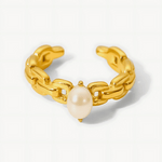 18K Pearl Ring Women’s Best Trending Gift for Lady Girl Mother Wife,Birthday Travel Vacation Bridal Wedding Party Daily Office Work School,Spring Summer Fall Winter Holiday Sale,Mason & Madison Co.