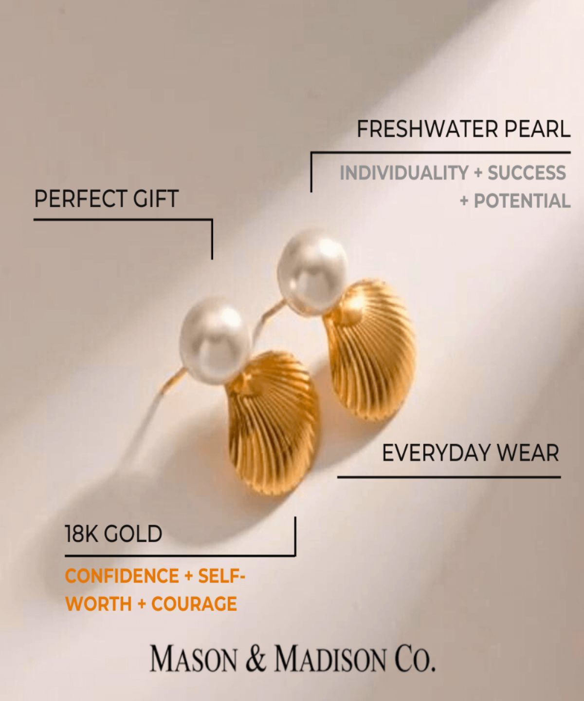 18K Pearl Stud Earrings Women’s Best Trending Gift for Lady Girl Mother Wife,Birthday Travel Vacation Bridal Wedding Party Daily Office Work School,Spring Summer Fall Winter Holiday Sale,Mason & Madison Co.