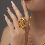 18K Gold Statement Ring Women’s Best Trending Gift for Lady Girl Mother Wife,Birthday Travel Vacation Bridal Wedding Party Daily Office Work School,Spring Summer Fall Winter Holiday Sale,Mason & Madison Co.