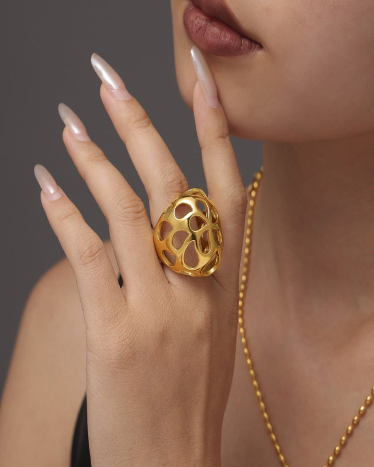 18K Gold Statement Ring Women’s Best Trending Gift for Lady Girl Mother Wife,Birthday Travel Vacation Bridal Wedding Party Daily Office Work School,Spring Summer Fall Winter Holiday Sale,Mason & Madison Co.