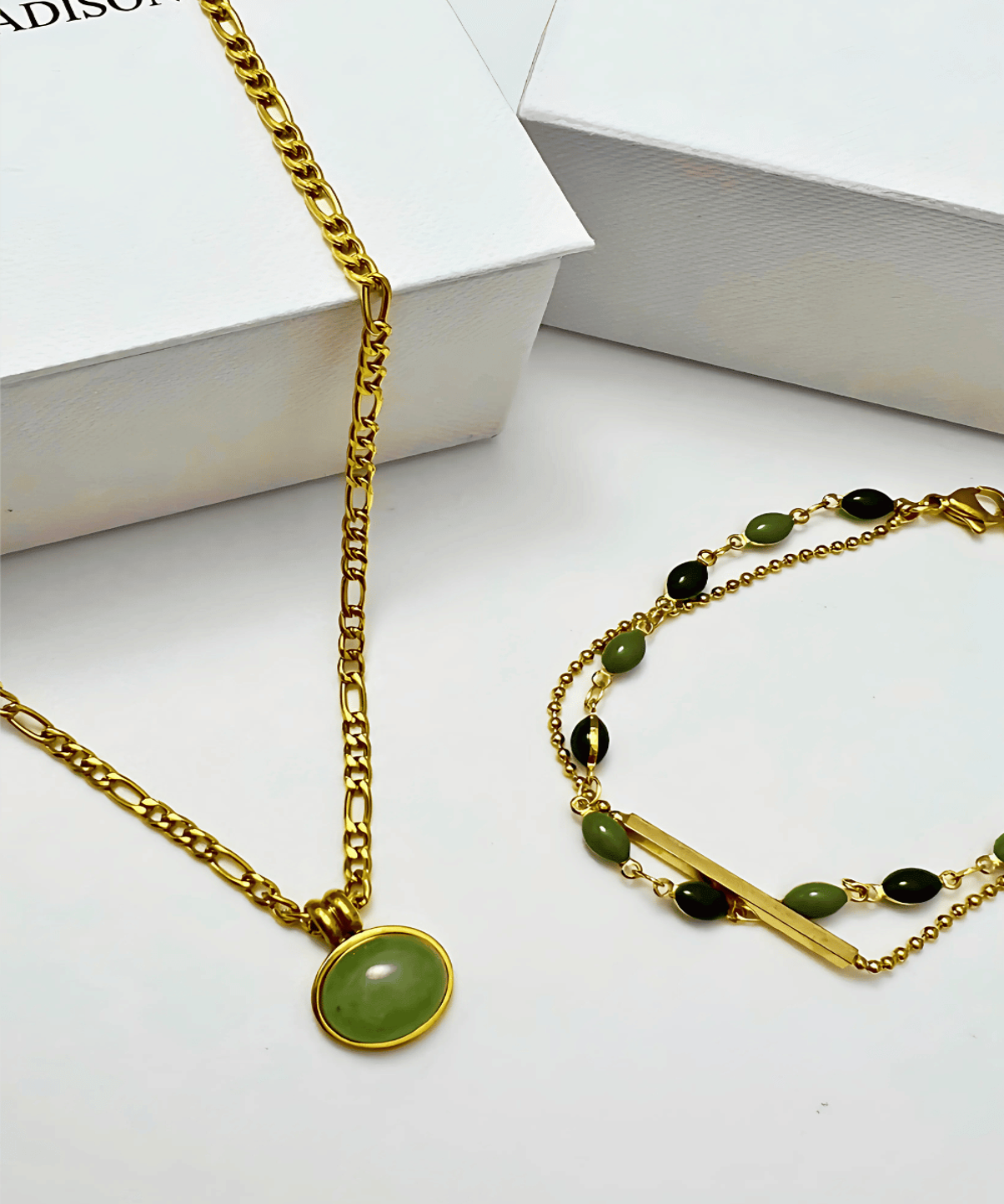 18K Best Trending Jade Necklace Bracelet Gift on Sale for Women, Lady, Mother, Wife
