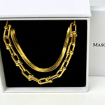 18K Gold Chain Necklace Set, Best Trending Gold Chain Necklace Set Gift for Women, Lady, Mother, Wife.