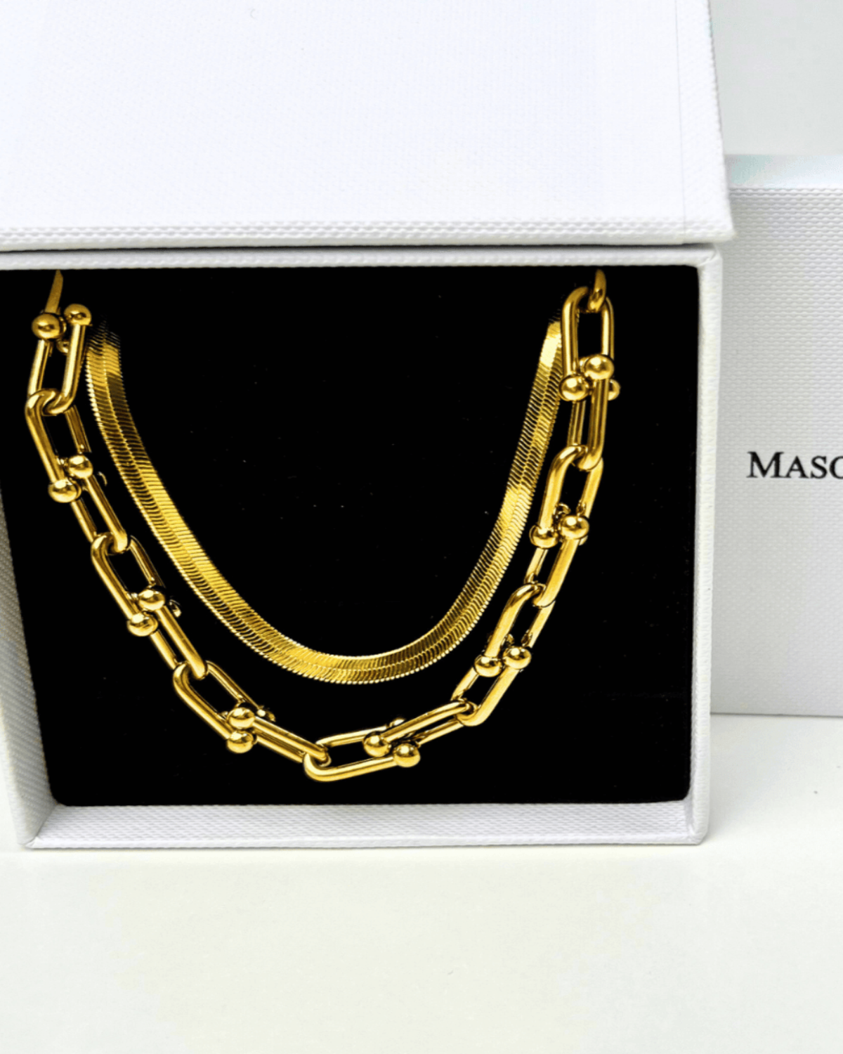 18K Gold Chain Necklace Set, Best Trending Gold Chain Necklace Set Gift for Women, Lady, Mother, Wife.