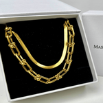 18K Gold Chain Necklace Set, Best Trending Gold Chain Necklace Set Gift for Women, Lady, Mother, Wife.