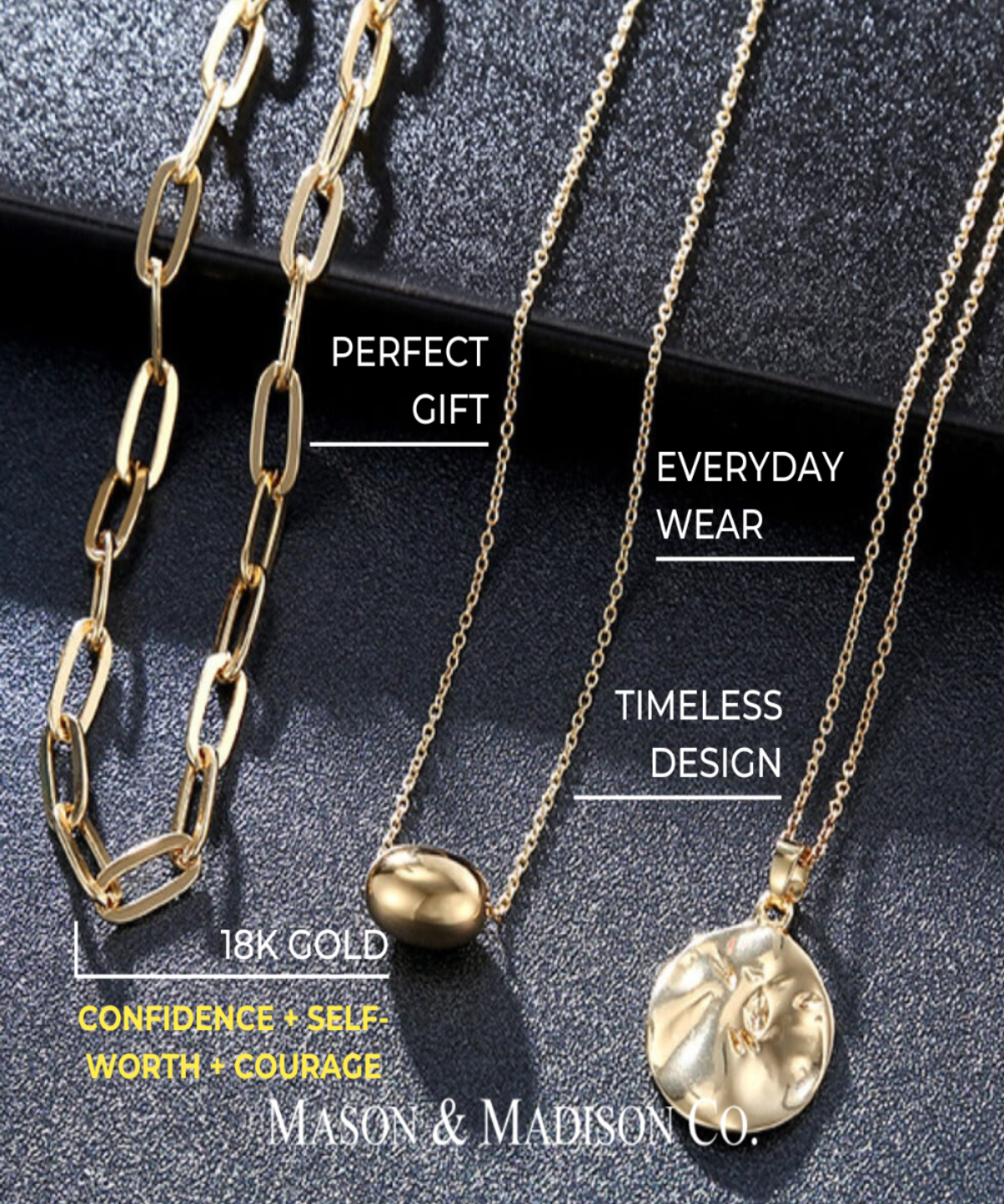 18K Layered Gold Necklace, Best Trending Trendy Layered Gold Necklace Gift for Women, Lady, Mother, Wife.