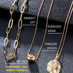 18K Layered Gold Necklace Women’s Best Trending Gift for Lady Girl Mother Wife,Birthday Travel Vacation Bridal Wedding Party Daily Office Work School,Spring Summer Fall Winter Holiday Sale,Mason & Madison Co.
