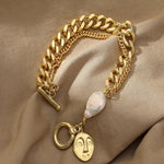 18K Pearl Link Chain Bracelet Women’s Best Trending Gift for Lady Girl Mother Wife,Birthday Travel Vacation Bridal Wedding Party Daily Office Work School,Spring Summer Fall Winter Holiday Sale,Mason & Madison Co.