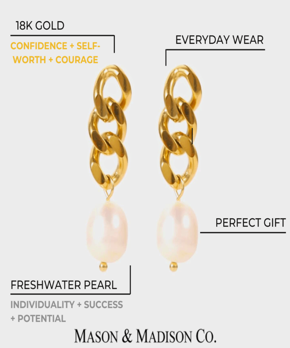 18K Pearl Earrings Women’s Best Trending Gift for Lady Girl Mother Wife,Birthday Travel Vacation Bridal Wedding Party Daily Office Work School,Spring Summer Fall Winter Holiday Sale,Mason & Madison Co.