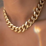 18K Best Trending Gold Chunky Chain Necklace Jewelry Gift on Sale for Women, Lady, Mother, Wife