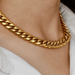 18K Best Trending Gold Chunky Chain Necklace Jewelry Gift on Sale for Women, Lady, Mother, Wife
