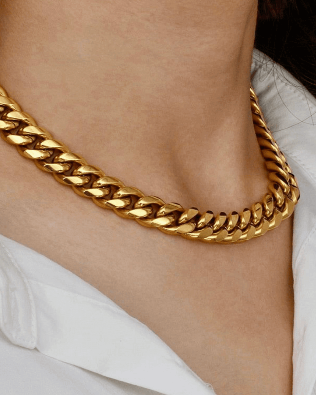 18K Best Trending Gold Chunky Chain Necklace Jewelry Gift on Sale for Women, Lady, Mother, Wife