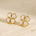 18K Diamond Gold Clover Stud Earrings Women’s Best Trending Gift for Lady Girl Mother Wife,Birthday Travel Vacation Bridal Wedding Party Daily Office Work School,Spring Summer Fall Winter Holiday Sale,Mason & Madison Co.