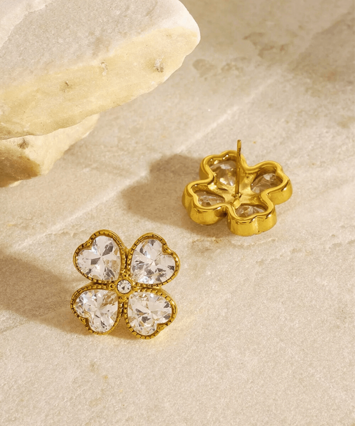 18K Diamond Gold Clover Stud Earrings Women’s Best Trending Gift for Lady Girl Mother Wife,Birthday Travel Vacation Bridal Wedding Party Daily Office Work School,Spring Summer Fall Winter Holiday Sale,Mason & Madison Co.