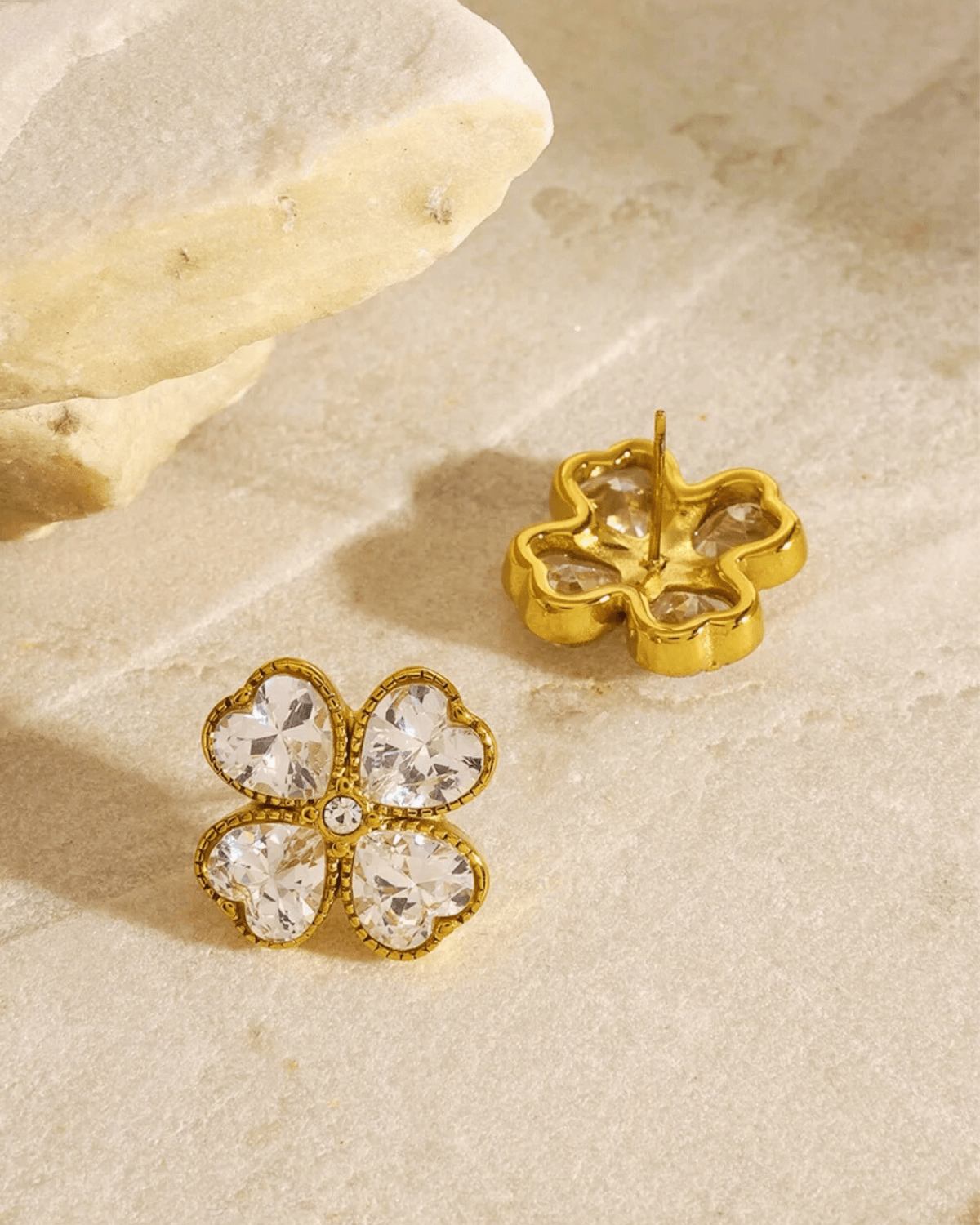 18K Diamond Gold Clover Stud Earrings Women’s Best Trending Gift for Lady Girl Mother Wife,Birthday Travel Vacation Bridal Wedding Party Daily Office Work School,Spring Summer Fall Winter Holiday Sale,Mason & Madison Co.