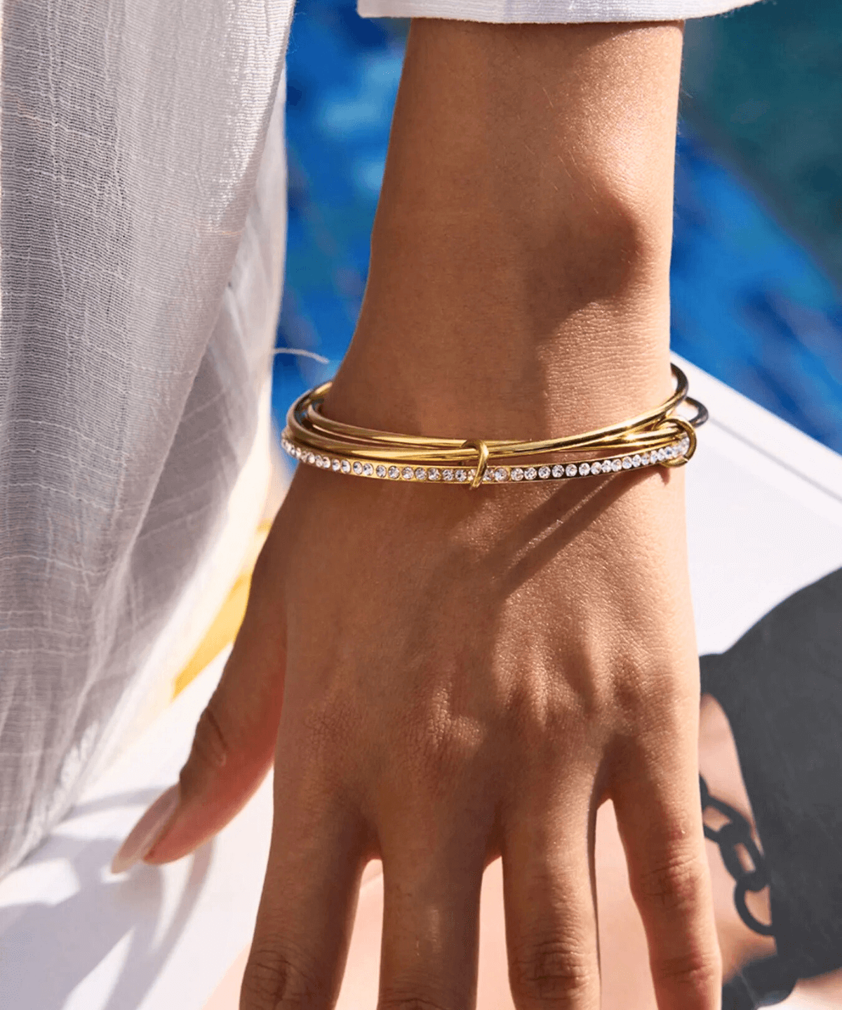 18K Gold Bangle Bracelet Women’s Best Trending Gift for Lady Girl Mother Wife,Birthday Travel Vacation Bridal Wedding Party Daily Office Work School,Spring Summer Fall Winter Holiday Sale,Mason & Madison Co.