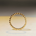 18K Gold Bead Ring 18k Women's | Tarnish-Free, Waterproof, Hypoallergenic, Sustainable, High Quality 