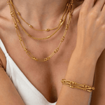 18K Gold Chain Necklace Bracelet Women’s Best Trending Gift for Lady Girl Mother Wife,Birthday Travel Vacation Bridal Wedding Party Daily Office Work School,Spring Summer Fall Winter Holiday Sale,Mason & Madison Co.
