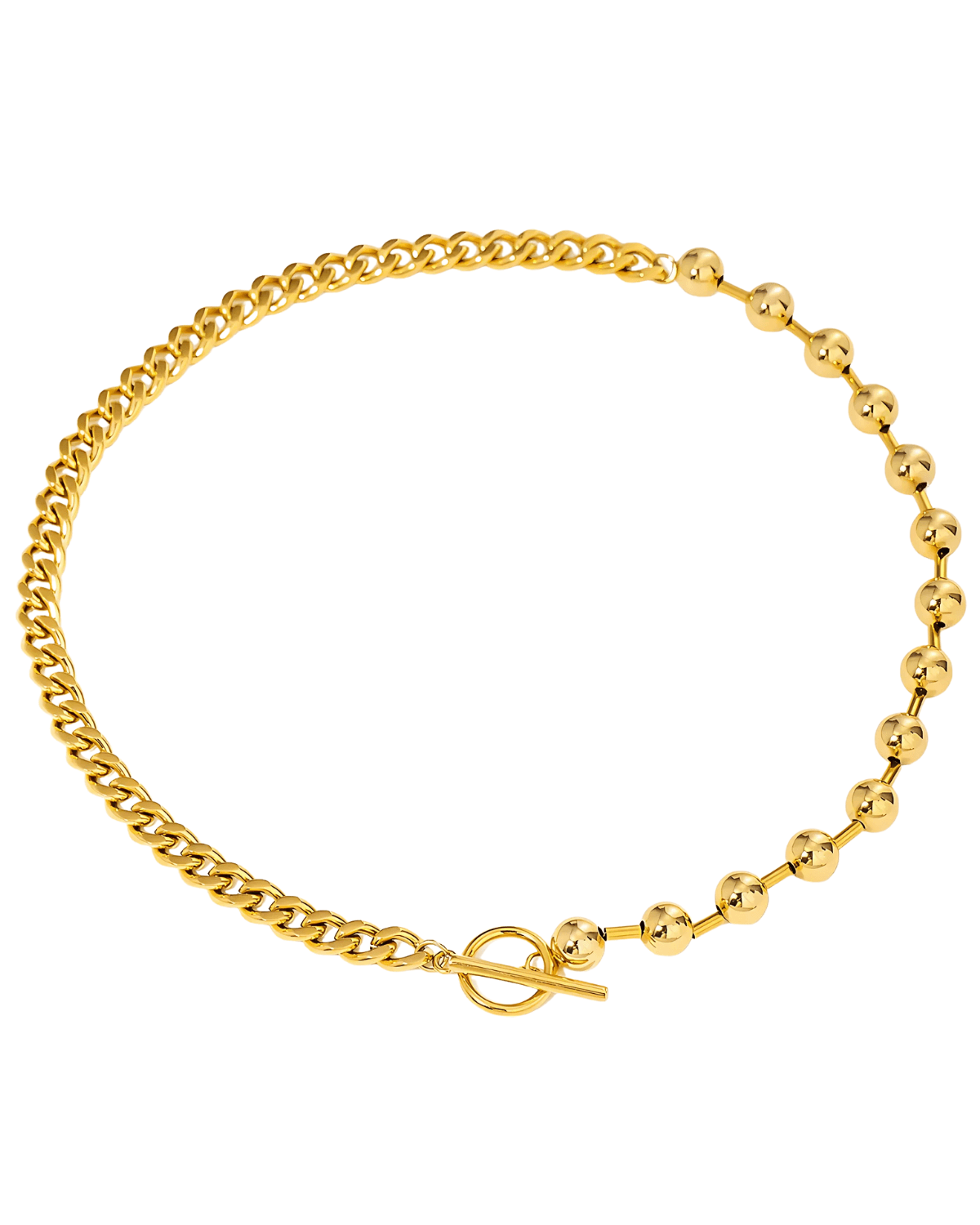 18K Gold Cuban Bead Chain Necklace Women’s Best Trending Gift for Lady Girl Mother Wife,Birthday Travel Vacation Bridal Wedding Party Daily Office Work School,Spring Summer Fall Winter Holiday Sale,Mason & Madison Co.