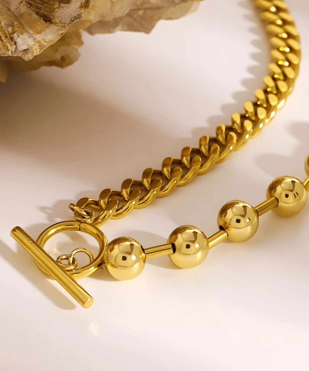 18K Gold Cuban Bead Chain Necklace Women’s Best Trending Gift for Lady Girl Mother Wife,Birthday Travel Vacation Bridal Wedding Party Daily Office Work School,Spring Summer Fall Winter Holiday Sale,Mason & Madison Co.