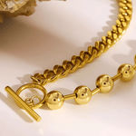 18K Gold Cuban Bead Chain Necklace Women’s Best Trending Gift for Lady Girl Mother Wife,Birthday Travel Vacation Bridal Wedding Party Daily Office Work School,Spring Summer Fall Winter Holiday Sale,Mason & Madison Co.