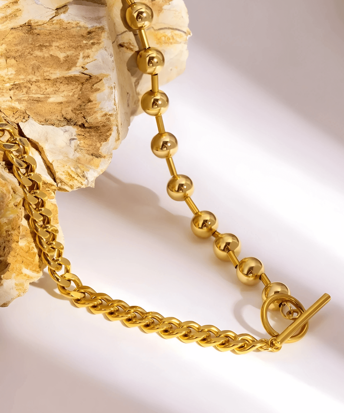 18K Gold Cuban Bead Chain Necklace Women’s Best Trending Gift for Lady Girl Mother Wife,Birthday Travel Vacation Bridal Wedding Party Daily Office Work School,Spring Summer Fall Winter Holiday Sale,Mason & Madison Co.