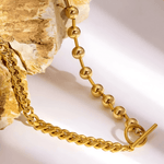 18K Gold Cuban Bead Chain Necklace Women’s Best Trending Gift for Lady Girl Mother Wife,Birthday Travel Vacation Bridal Wedding Party Daily Office Work School,Spring Summer Fall Winter Holiday Sale,Mason & Madison Co.