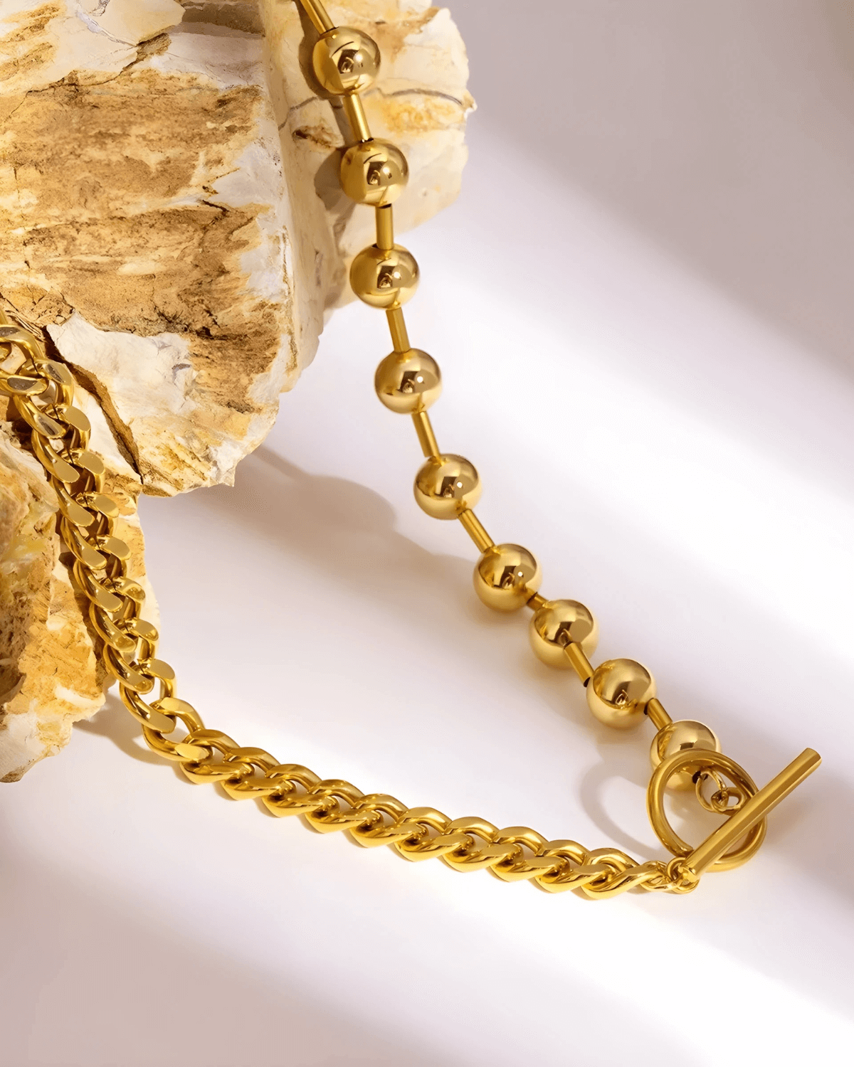 18K Gold Cuban Bead Chain Necklace Women’s Best Trending Gift for Lady Girl Mother Wife,Birthday Travel Vacation Bridal Wedding Party Daily Office Work School,Spring Summer Fall Winter Holiday Sale,Mason & Madison Co.
