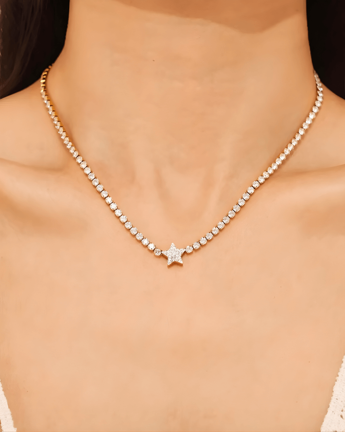 18K Gold Diamond Tennis Necklace for Women/Mom/Wife, Mason & Madison Co.
