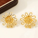 18K Gold Flower Stud Earrings Women’s Best Trending Gift for Lady Girl Mother Wife,Birthday Travel Vacation Bridal Wedding Party Daily Office Work School,Spring Summer Fall Winter Holiday Sale,Mason & Madison Co.