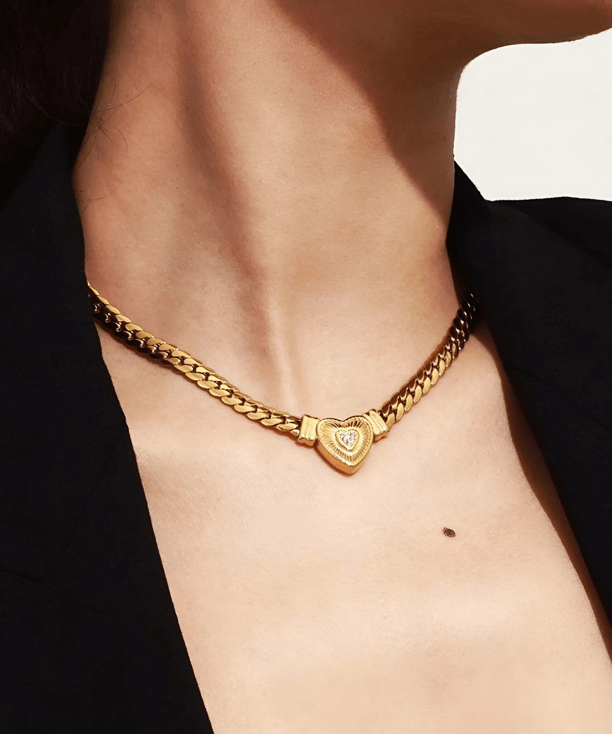 18K Gold Heart Chain Necklace Women’s Best Trending Gift for Lady Girl Mother Wife,Birthday Travel Vacation Bridal Wedding Party Daily Office Work School,Spring Summer Fall Winter Holiday Sale,Mason & Madison Co.