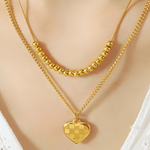 18K Gold Heart Layered Necklace Set Women’s Best Trending Gift for Lady Girl Mother Wife,Birthday Travel Vacation Bridal Wedding Party Daily Office Work School,Spring Summer Fall Winter Holiday Sale,Mason & Madison Co.