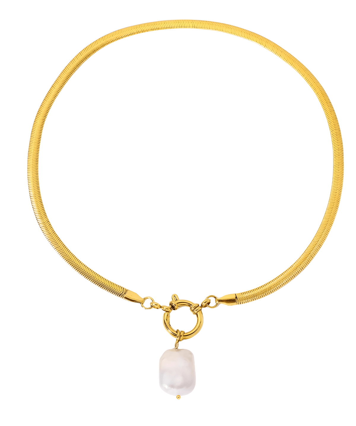 18K Gold Herringbone Chain Necklace with Pearl Pendant Women’s Best Trending Gift for Lady Girl Mother Wife,Birthday Travel Vacation Bridal Wedding Party Daily Office Work School,Spring Summer Fall Winter Holiday Sale,Mason & Madison Co.