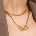 18K Gold Horseshoe Chain Necklace Women’s Best Trending Gift for Lady Girl Mother Wife,Birthday Travel Vacation Bridal Wedding Party Daily Office Work School,Spring Summer Fall Winter Holiday Sale,Mason & Madison Co.