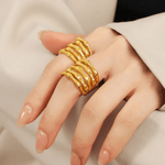 18K Gold Multi-Layered Ring Women’s Best Trending Gift for Lady Girl Mother Wife,Birthday Travel Vacation Bridal Wedding Party Daily Office Work School,Spring Summer Fall Winter Holiday Sale,Mason & Madison Co.