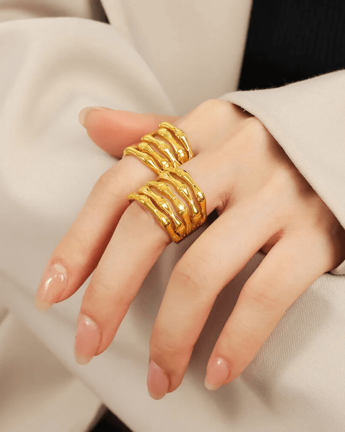 18K Gold Multi-Layered Ring Women’s Best Trending Gift for Lady Girl Mother Wife,Birthday Travel Vacation Bridal Wedding Party Daily Office Work School,Spring Summer Fall Winter Holiday Sale,Mason & Madison Co.