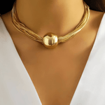 18K Gold Multi Layered Pendant Necklace - Women's Tarnish-Free, Waterproof, Hypoallergenic, Sustainable, High Quality