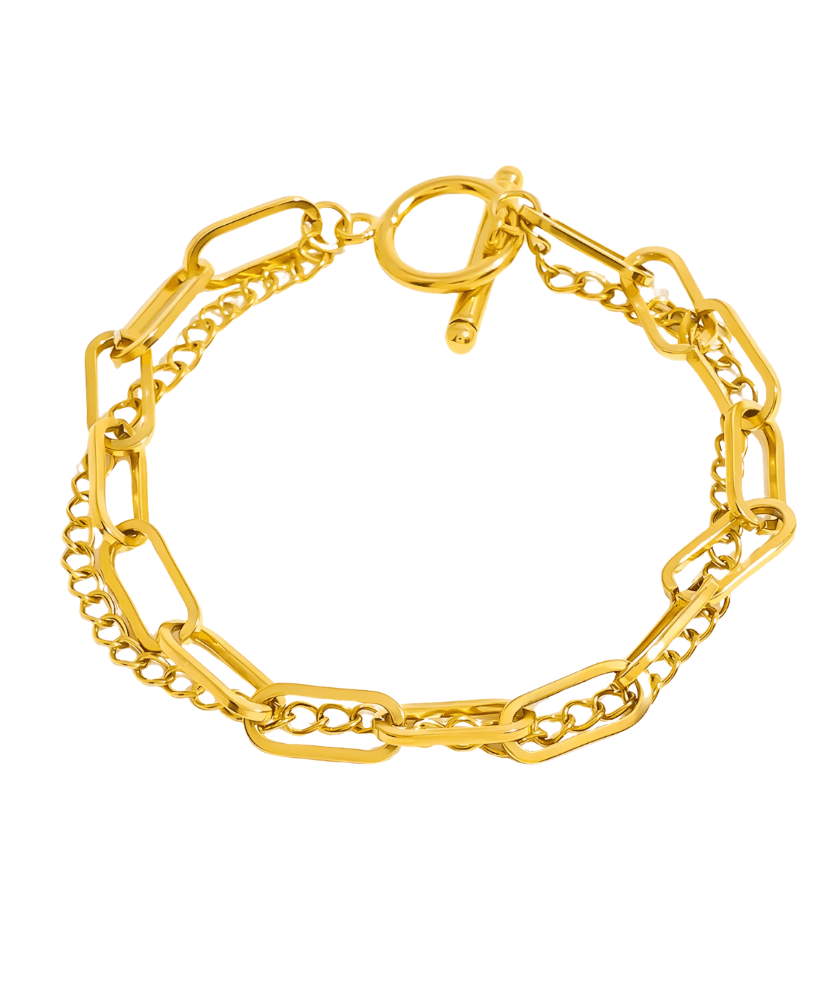 18K Gold PaperClip Link Chain Bracelet Women’s Best Trending Gift for Lady Girl Mother Wife,Birthday Travel Vacation Bridal Wedding Party Daily Office Work School,Spring Summer Fall Winter Holiday Sale,Mason & Madison Co.