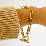 18K Gold PaperClip Link Chain Bracelet Women’s Best Trending Gift for Lady Girl Mother Wife,Birthday Travel Vacation Bridal Wedding Party Daily Office Work School,Spring Summer Fall Winter Holiday Sale,Mason & Madison Co.